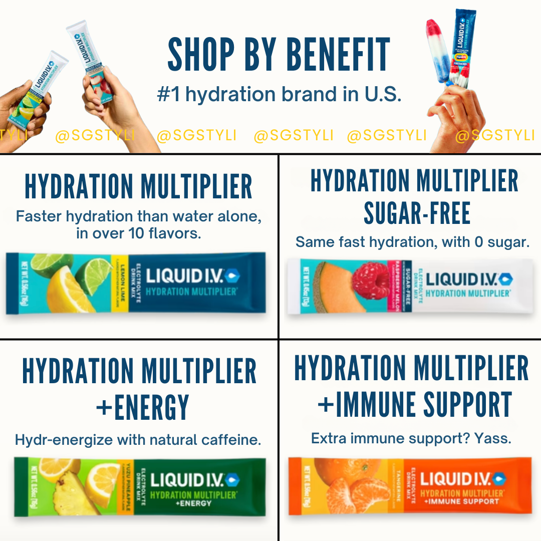 Liquid IV I.V. Hydration Multiplier Electrolyte Drink Lemon Peach 24 Packs (15 Flavours)