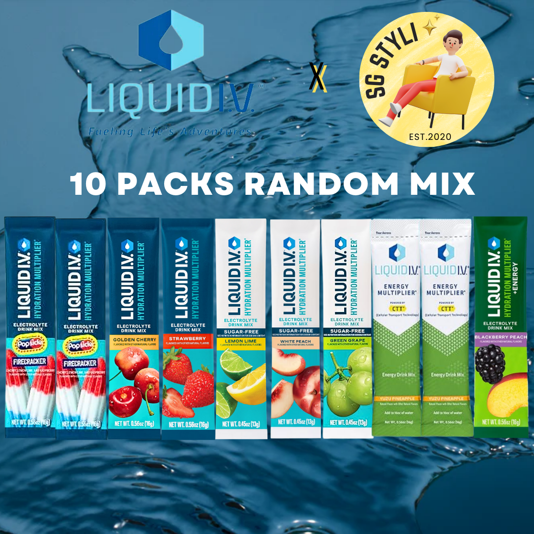 Liquid IV I.V. Hydration Multiplier Electrolyte Drink Lemon Peach 24 Packs (15 Flavours)