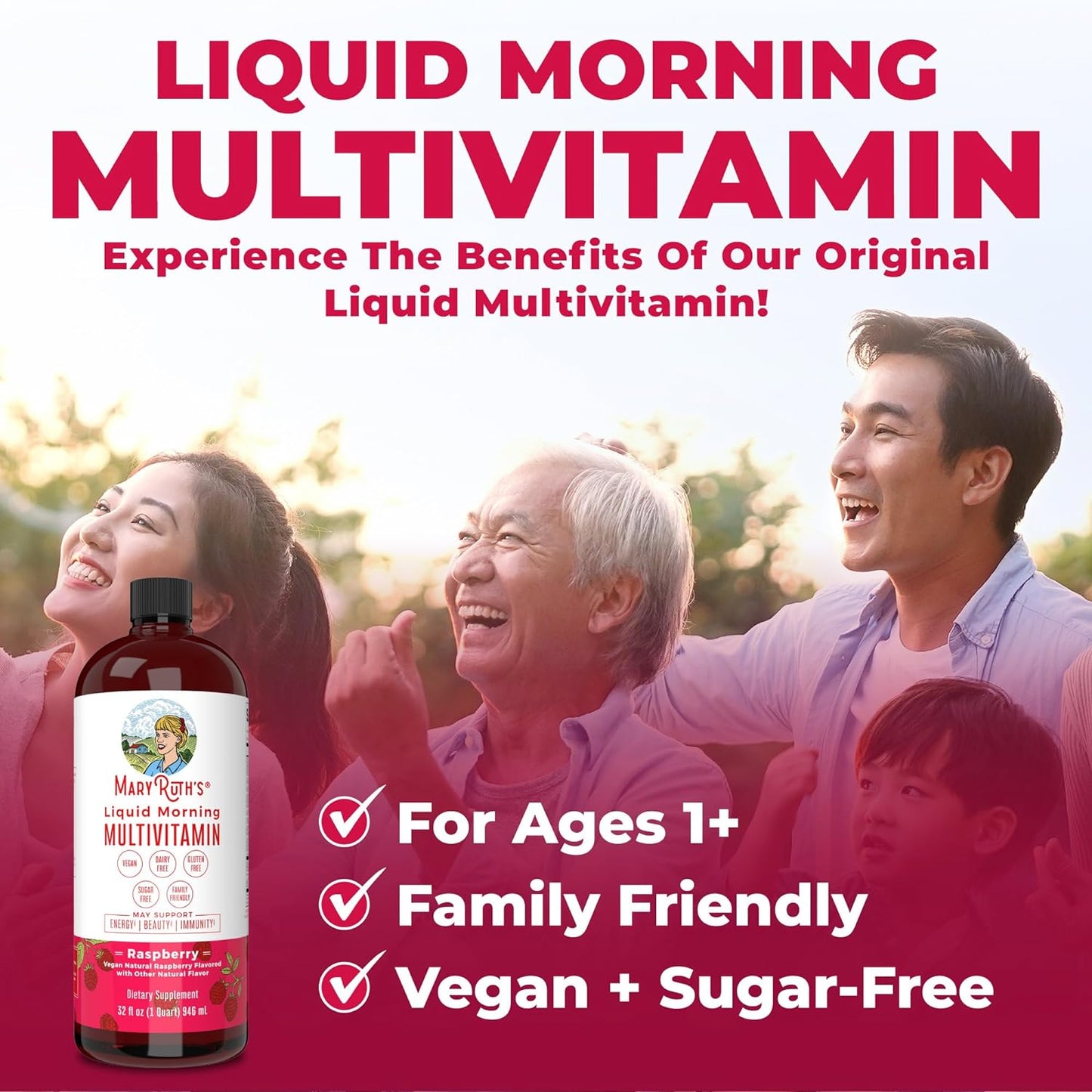 MaryRuth Liquid Multivitamin/Elderberry/Vitamin C for Women/Men/Kids Vegan Sugar Free *1-3 Days Delivery*