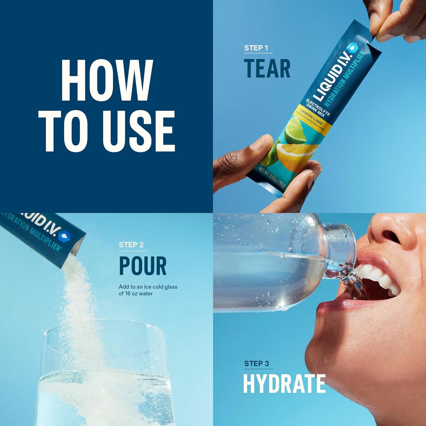 Liquid IV I.V. Hydration Multiplier Electrolyte Drink Lemon Peach 24 Packs (15 Flavours)