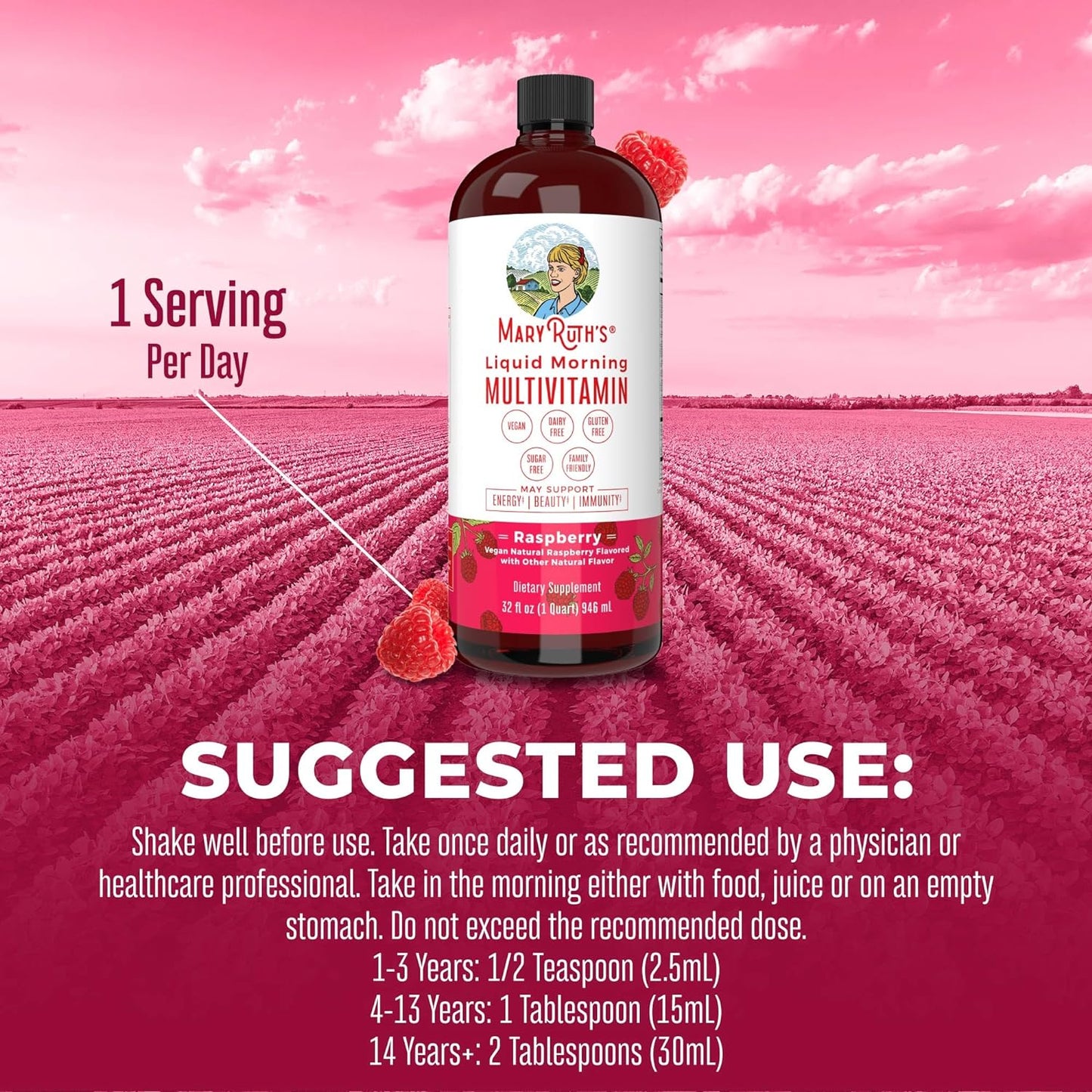 MaryRuth Liquid Multivitamin/Elderberry/Vitamin C for Women/Men/Kids Vegan Sugar Free *1-3 Days Delivery*
