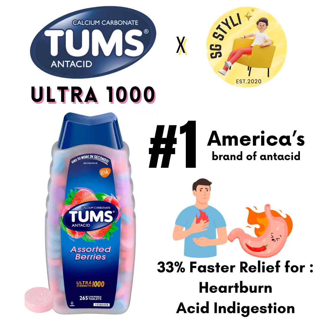 Tums Anatacids Ultra/Extra Strength 750/1000mg Assorted Berry/Fruits