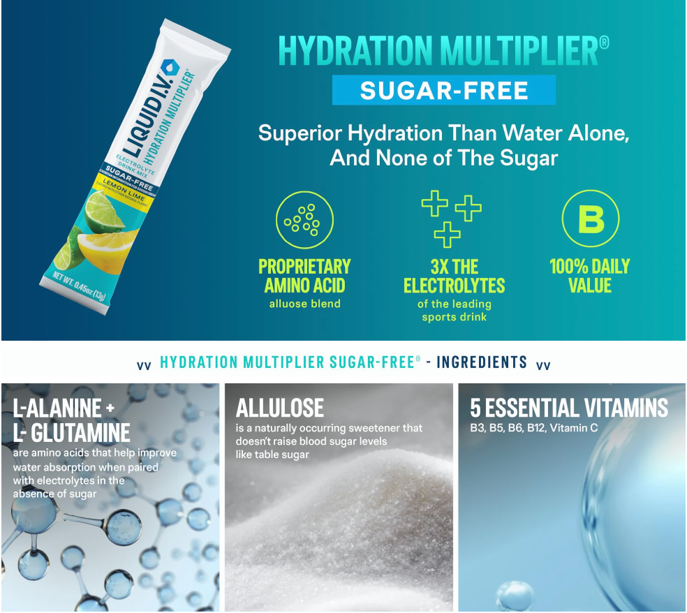 Liquid IV I.V. Hydration Multiplier Electrolyte Drink Lemon Peach 24 Packs (15 Flavours)