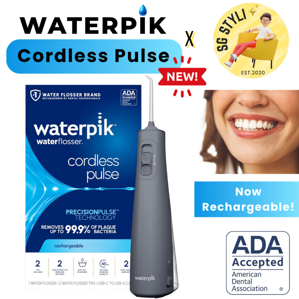 Waterpik Cordless Pulse Rechargeable Water Flosser Portable ADA Accepted