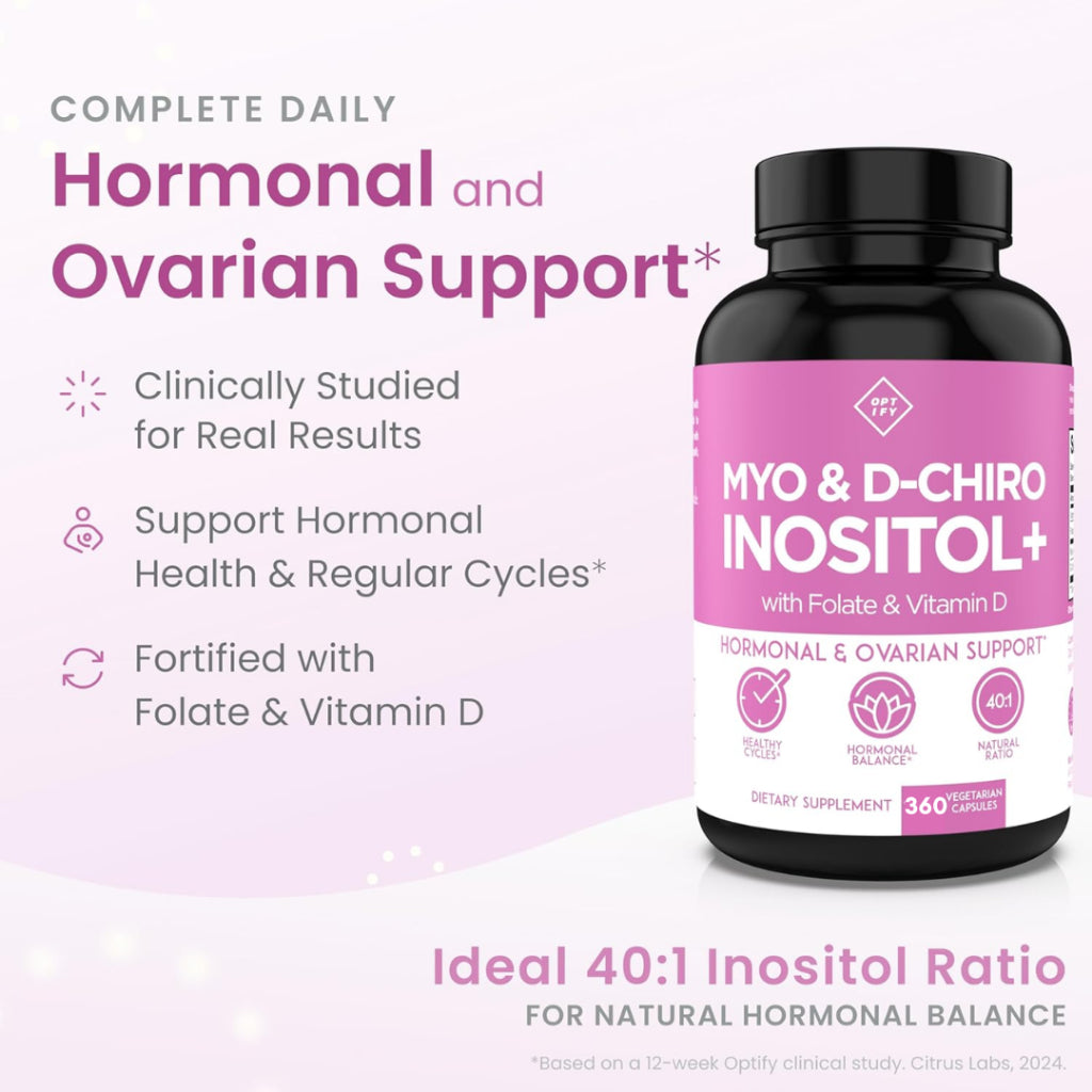 Premium Inositol Supplement - Myo-Inositol & D-Chiro Inositol + Folate & Vitamin D, PCOS