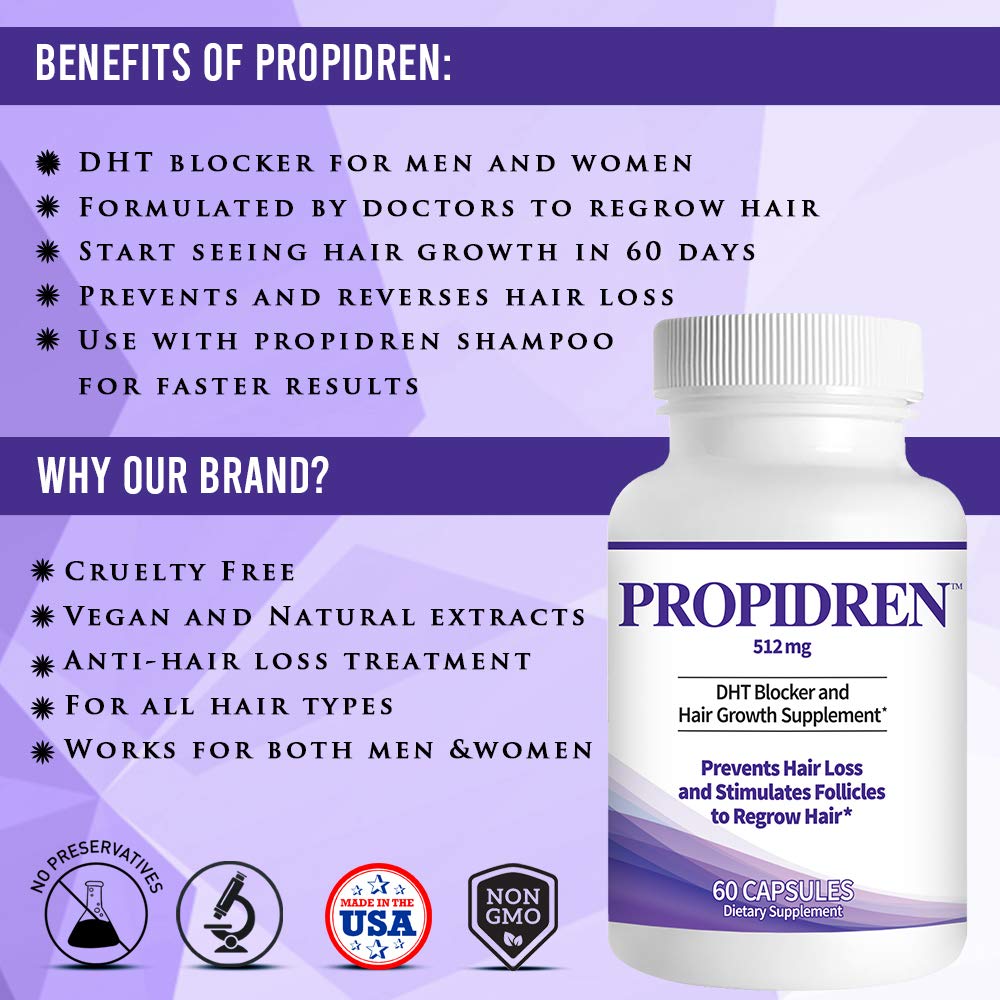 Propidren DHT Blocker with Saw Palmetto Hair Growth Supplement 60 Caps