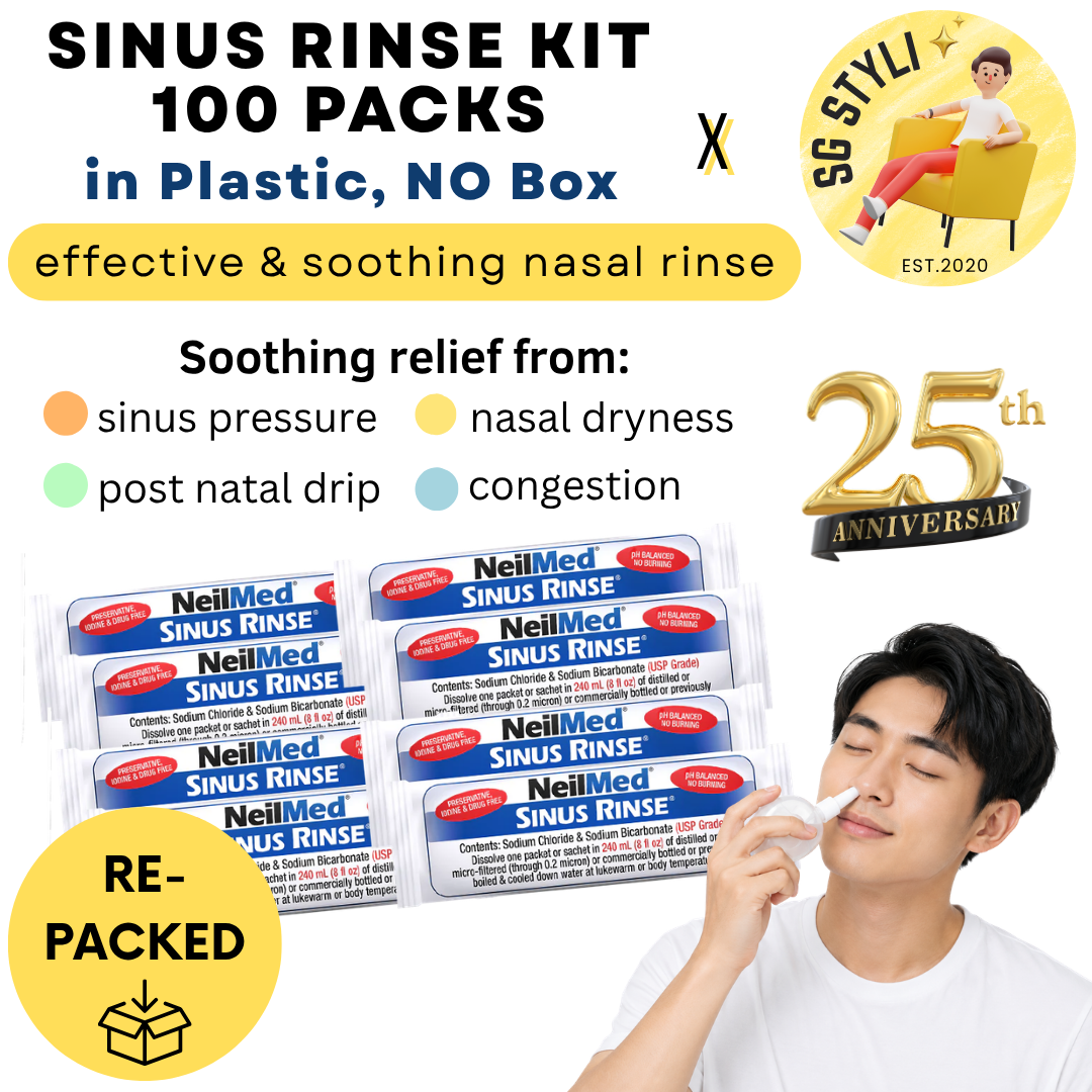 Neilmed Sinus Rinse Combo Kit 250 Packs + 2 Squeeze Bottles + 1 Saline Spray 75ml