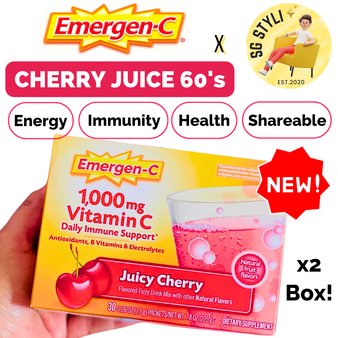Emergen-C 1000mg Vitamin C Powder for Daily Immune Support 30 Packets (Orange/Raspberry/Tangerine)