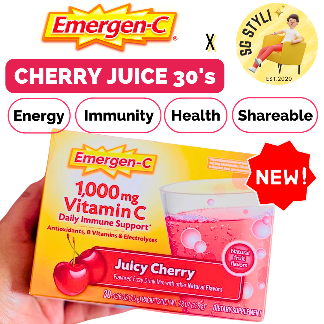 Emergen-C 1000mg Vitamin C Powder for Daily Immune Support 30 Packets (Orange/Raspberry/Tangerine)