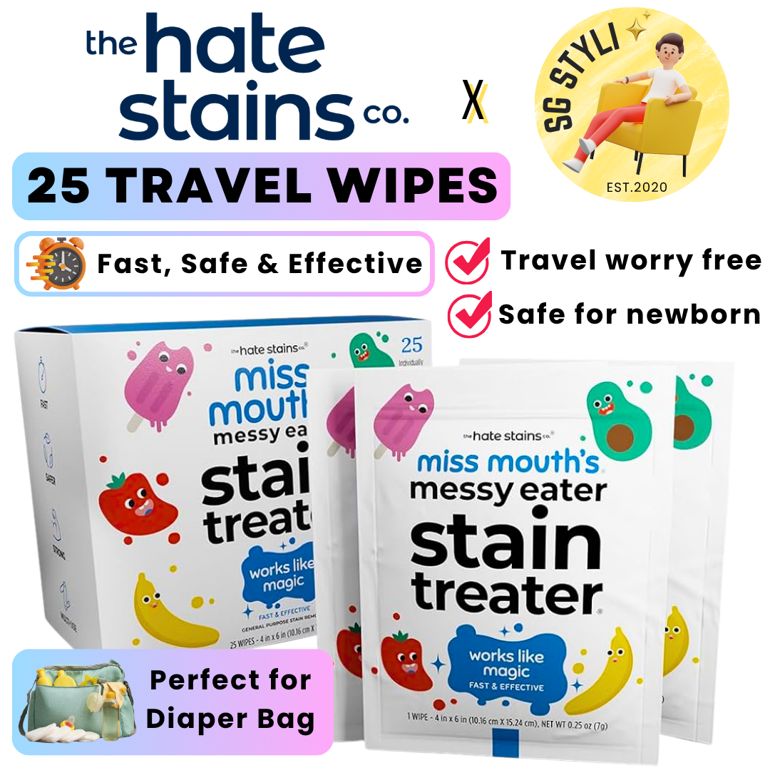 Emergency Stain Remover/ Miss Mouth's Messy Eater Spray or Wipes for Clothes, Fabric, Silk, Linen