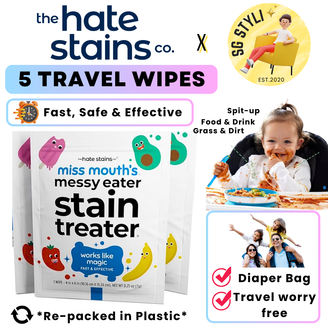 Emergency Stain Remover/ Miss Mouth's Messy Eater Spray or Wipes for Clothes, Fabric, Silk, Linen