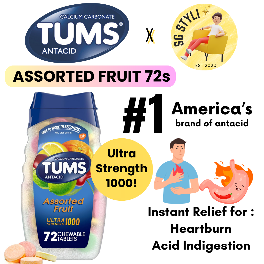 Tums Anatacids Ultra/Extra Strength 750/1000mg Assorted Berry/Fruits