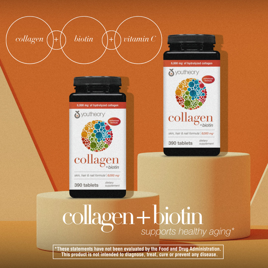 Youtheory Collagen Advanced 390 Tablets + Vitamin C + Biotin