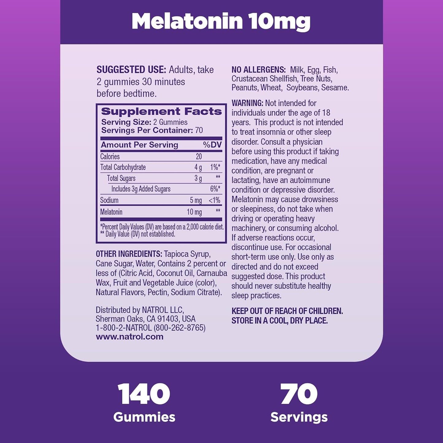 Natrol Melatonin 5/10mg 100/140/150 Sleep Tablets Gummies Timed Release Fast Dissolve