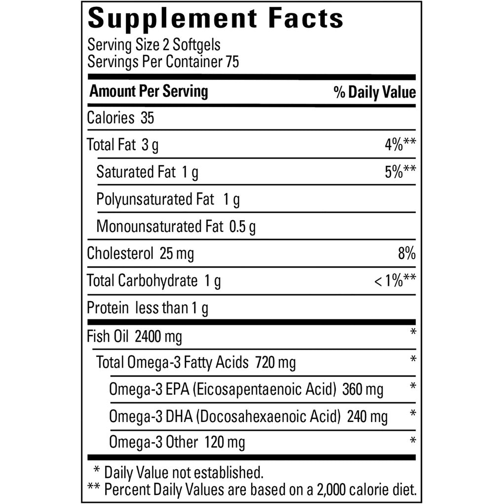 Nature Made Fish Oil Omega 3 1200mg 300 Softgels EPA DHA Heart, Eye, Brain Health