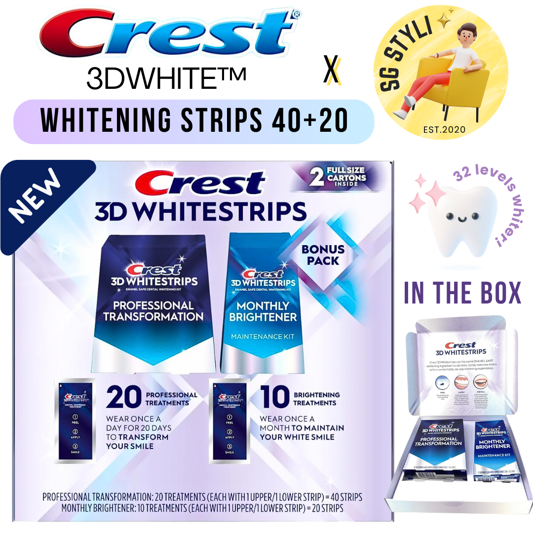 Crest 3D White Strips Professional Effects Advanced 40 + 20 Strips Whitening Kit 30 Treatments