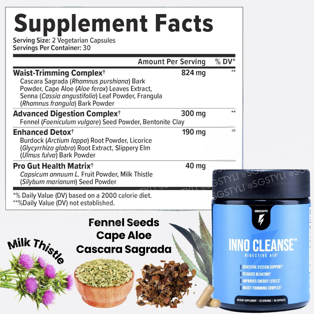 Innocleanse Innosupps Night Shred Black Fat Burner 90 Capsules 3 Months VEGAN Supply Natural Sleep