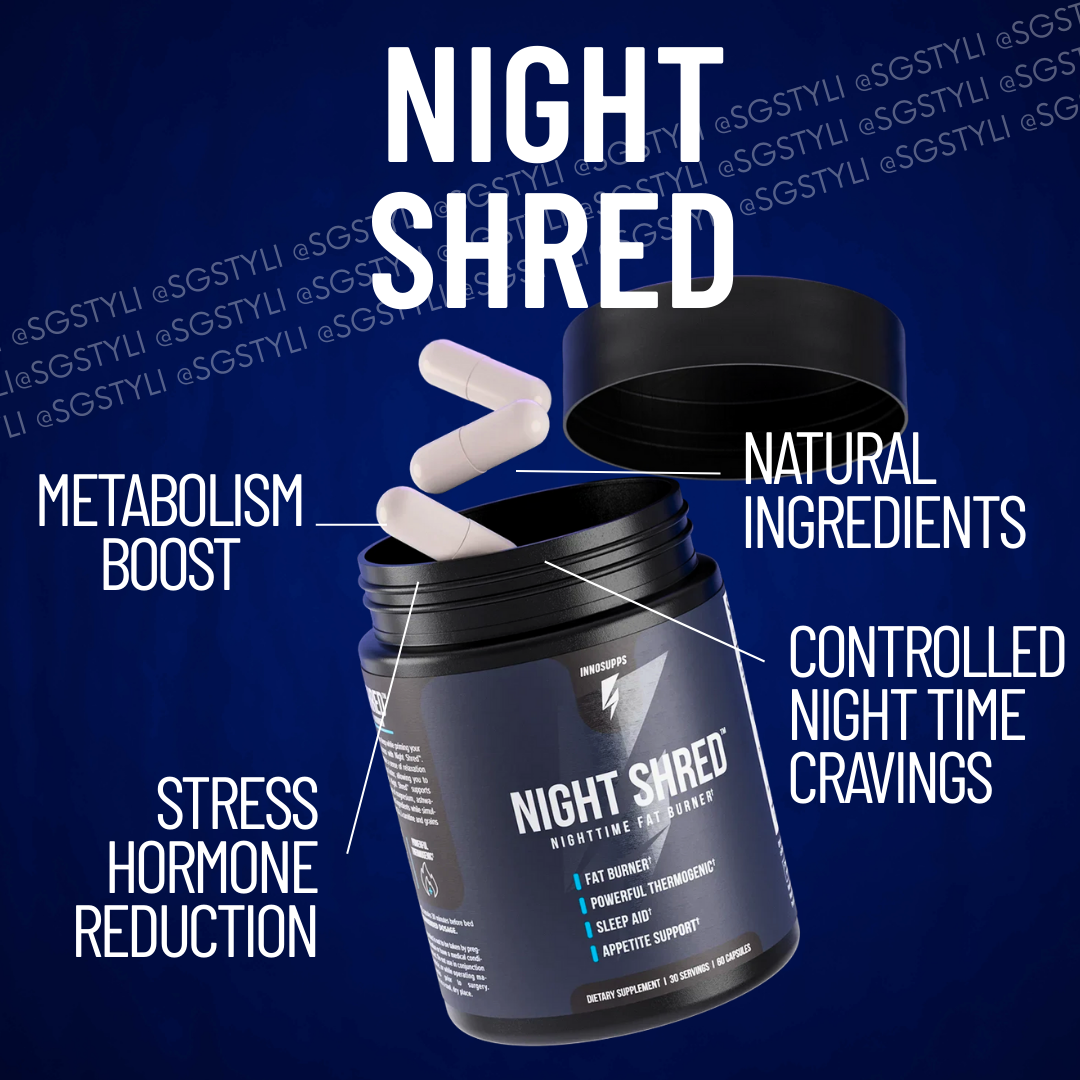 Innocleanse Innosupps Night Shred Black Fat Burner 90 Capsules 3 Months VEGAN Supply Natural Sleep