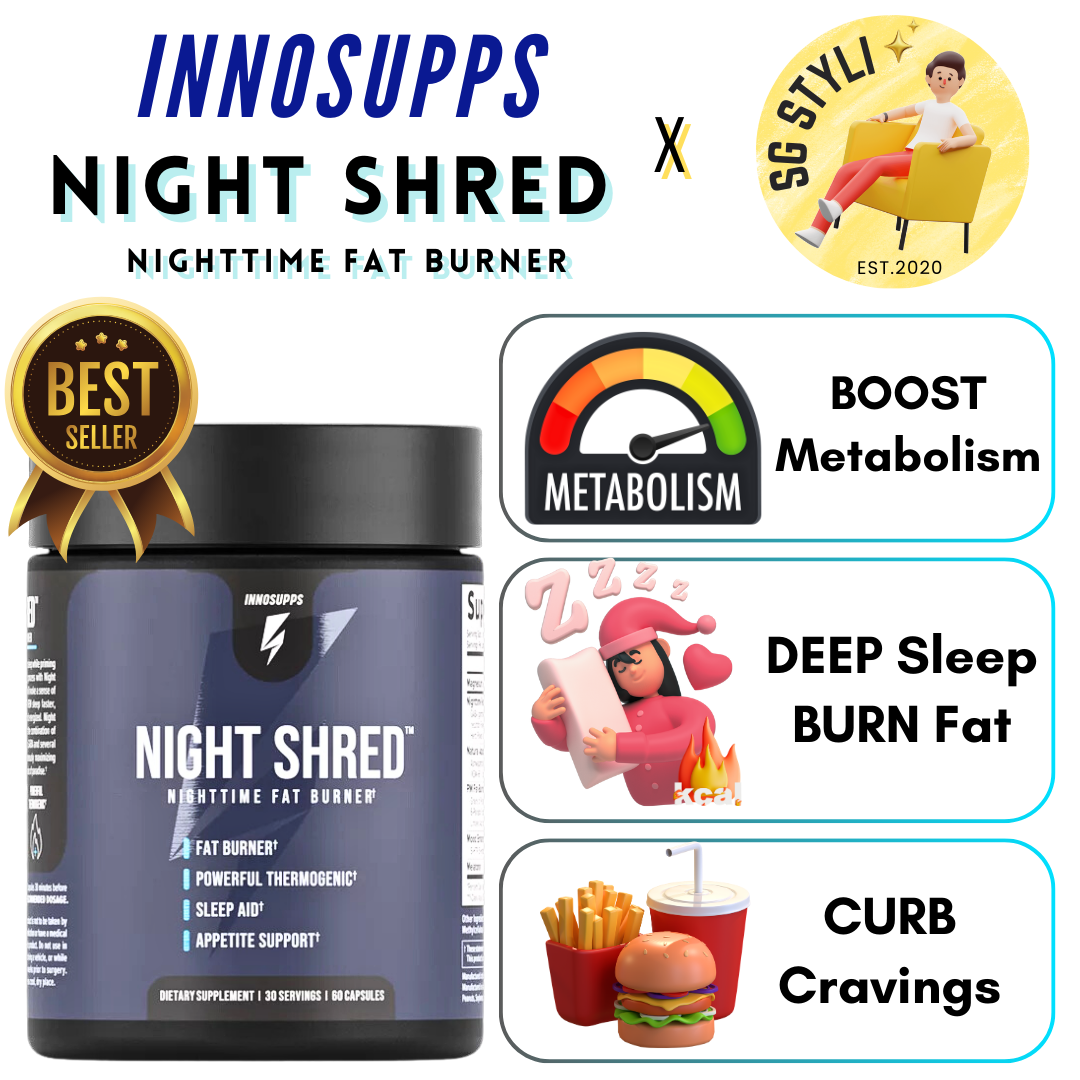 Innocleanse Innosupps Night Shred Black Fat Burner 90 Capsules 3 Months VEGAN Supply Natural Sleep