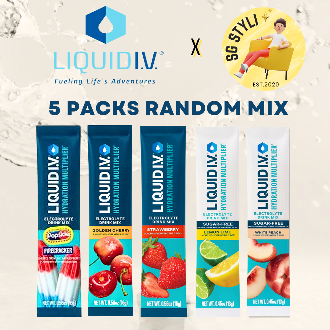 Liquid IV I.V. Hydration Multiplier Electrolyte Drink Lemon Peach 24 Packs (15 Flavours)