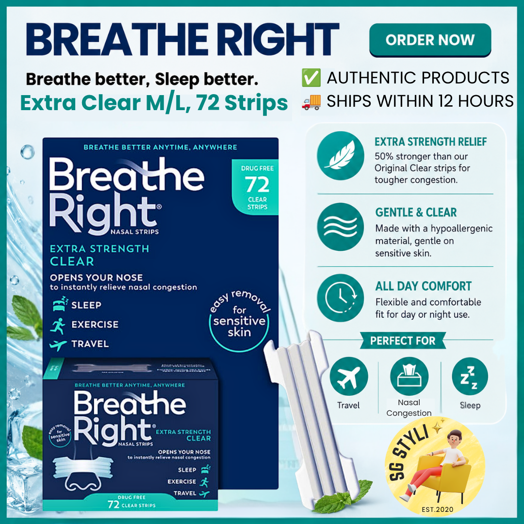 Breathe Right Nasal Strips 26/30/44/72's Extra Strength (Clear/Tan) (Breathe Better)