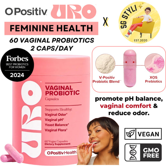 URO Vaginal Probiotics 60's for Women pH Balance with Prebiotics & Lactobacillus