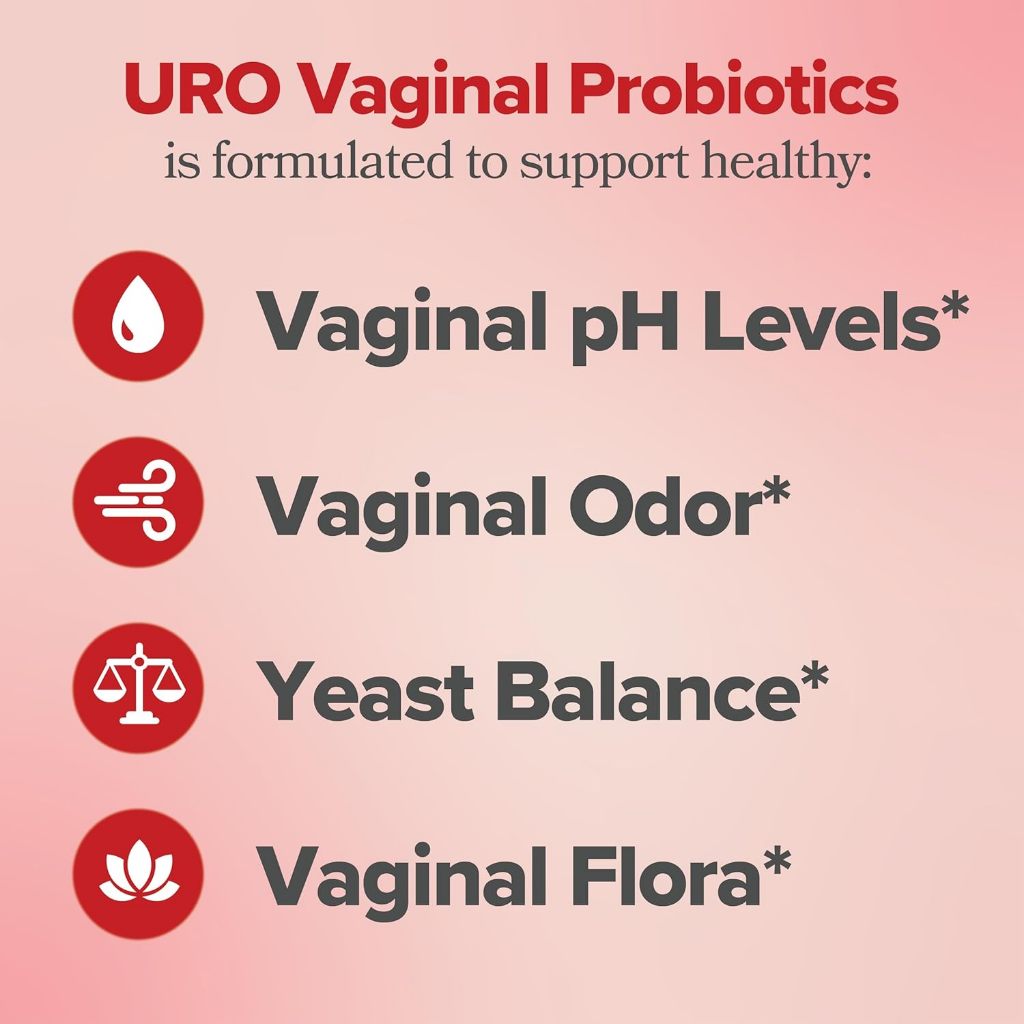 URO Vaginal Probiotics 60's for Women pH Balance with Prebiotics & Lactobacillus