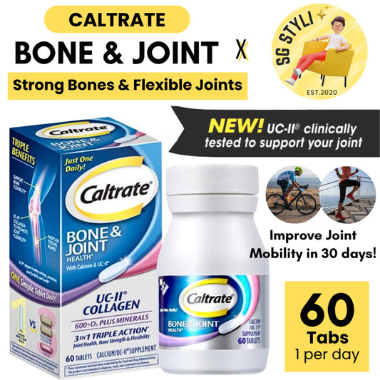 Caltrate Bone & Joint Health 60 Tabs UC-II+Calcium 600mg+Vitamin D3+Minerals *LIMITED STOCKS*