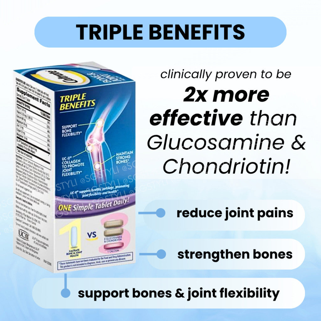 Caltrate Bone & Joint Health 60 Tabs UC-II+Calcium 600mg+Vitamin D3+Minerals *LIMITED STOCKS*