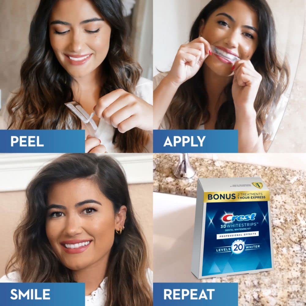 Crest 3D White Strips Professional Effects Advanced 40 + 20 Strips Whitening Kit 30 Treatments