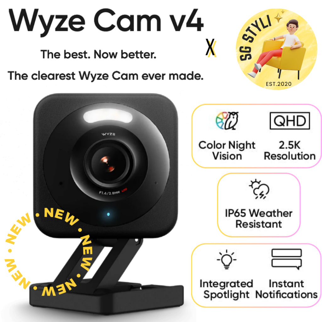 Wyze Cam V4 1080p HD Indoor/Outdoor Video Camera, 2-Way Audio,Night Vision,Alexa