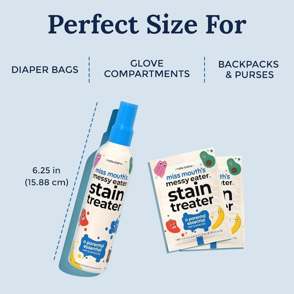 💯 Emergency Stain Remover/ Miss Mouth's Messy Eater Spray or Wipes for Clothes, Fabric, Silk, Linen *1-3 Days Delivery*