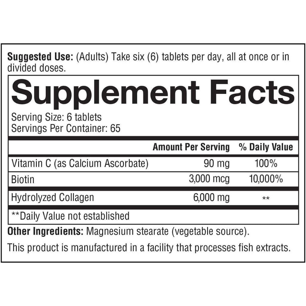 Youtheory Collagen Advanced 390 Tablets + Vitamin C + Biotin / Ashwagandha