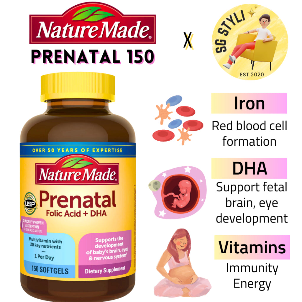 Nature Made Prenatal Multivitamin Folic Acid+DHA 150 Softgels (Healthy Pregnancy)
