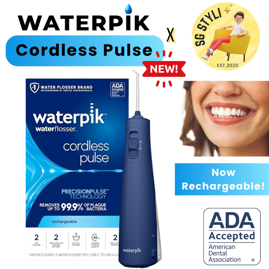 Waterpik Cordless Pulse Rechargeable Water Flosser Portable ADA Accepted