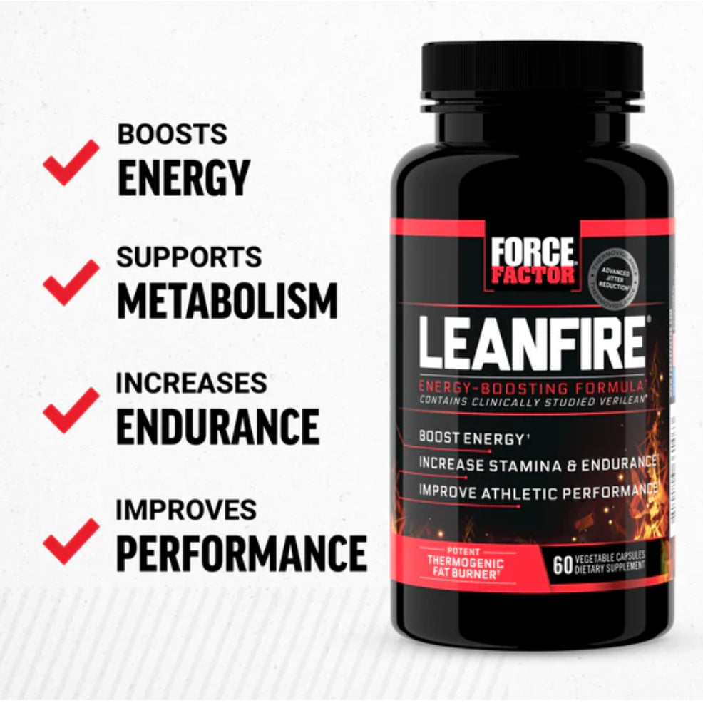 Force Factor LeanFire 30 Vegetarian Caps Fat Burner Lose Weight Metabolism Energy Booster