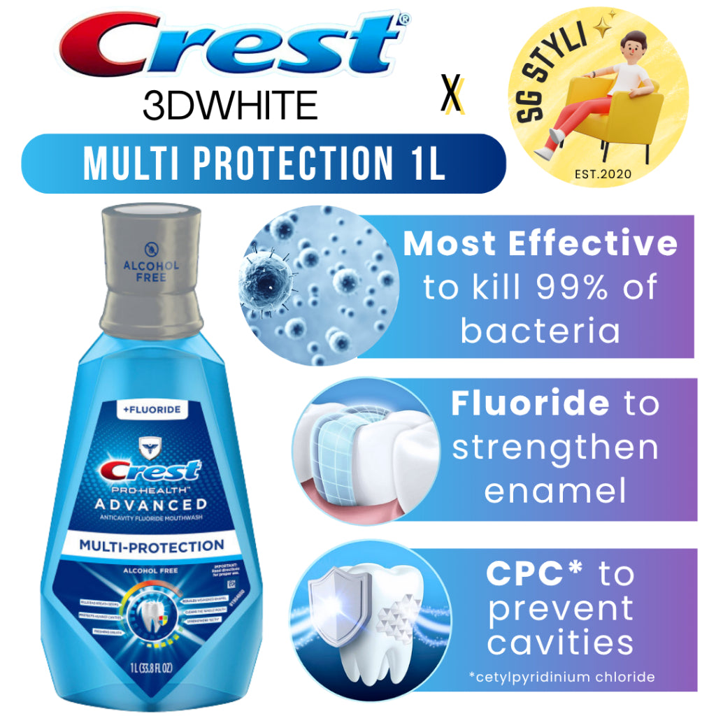 Crest Extra Whitening/Multi-Protection with Fluoride 946ml Prevent Cavity