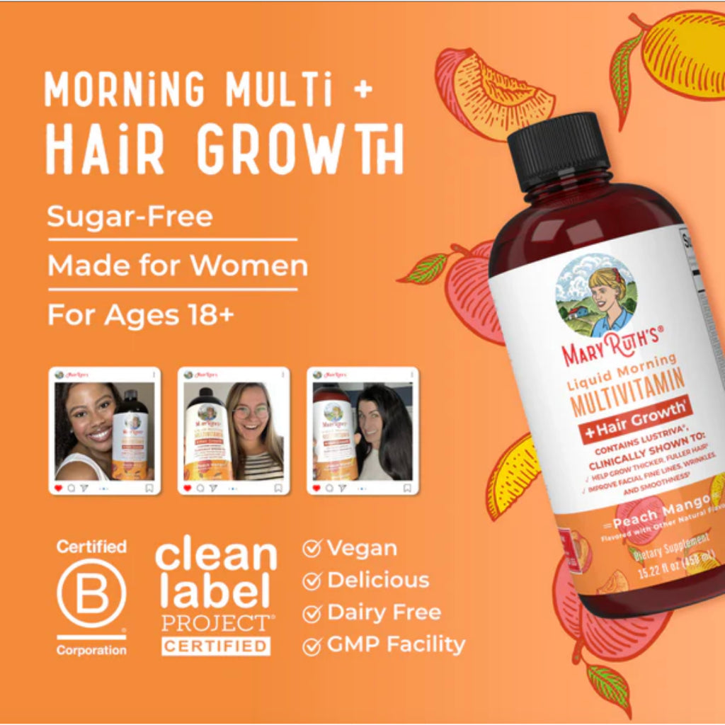 MaryRuth Mary Ruth Liquid Multivitamin + Hair Growth Lustriva Biotin Vitamin B, D