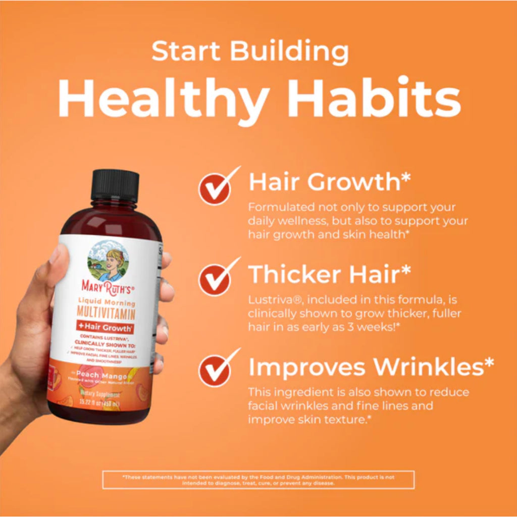 MaryRuth Mary Ruth Liquid Multivitamin + Hair Growth Lustriva Biotin Vitamin B, D