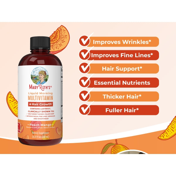 MaryRuth Mary Ruth Liquid Multivitamin + Hair Growth Lustriva Biotin Vitamin B, D