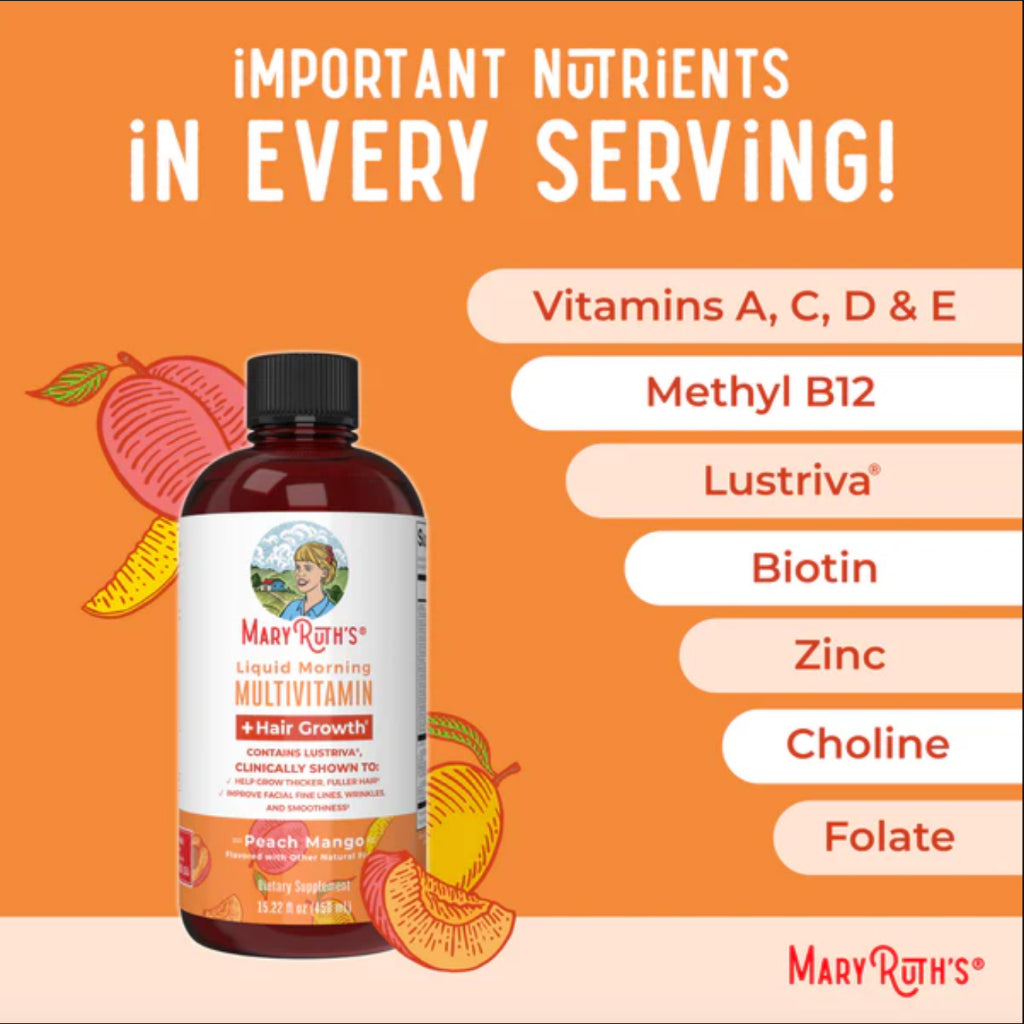 MaryRuth Mary Ruth Liquid Multivitamin + Hair Growth Lustriva Biotin Vitamin B, D