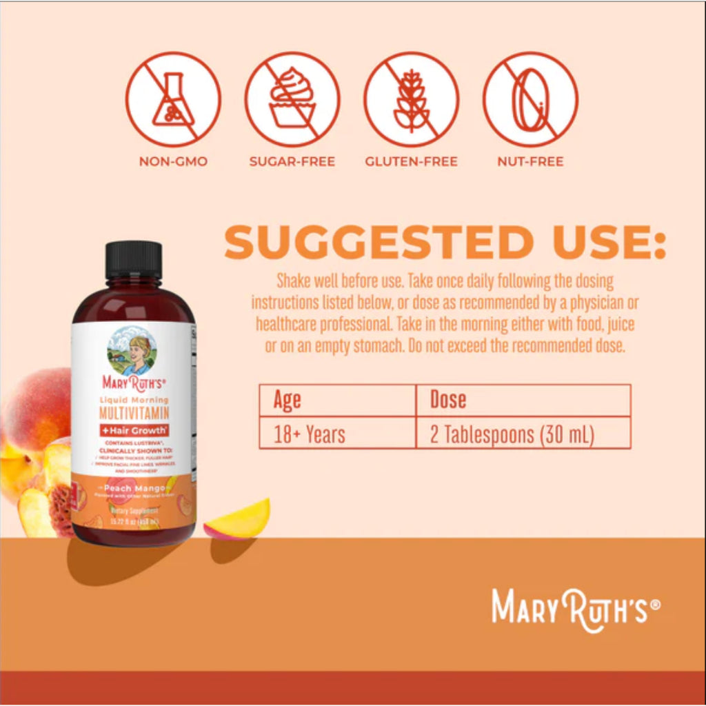 MaryRuth Mary Ruth Liquid Multivitamin + Hair Growth Lustriva Biotin Vitamin B, D