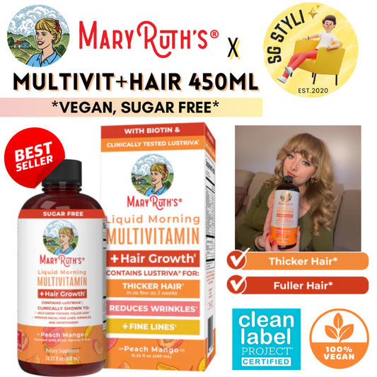 MaryRuth Mary Ruth Liquid Multivitamin + Hair Growth Lustriva Biotin Vitamin B, D