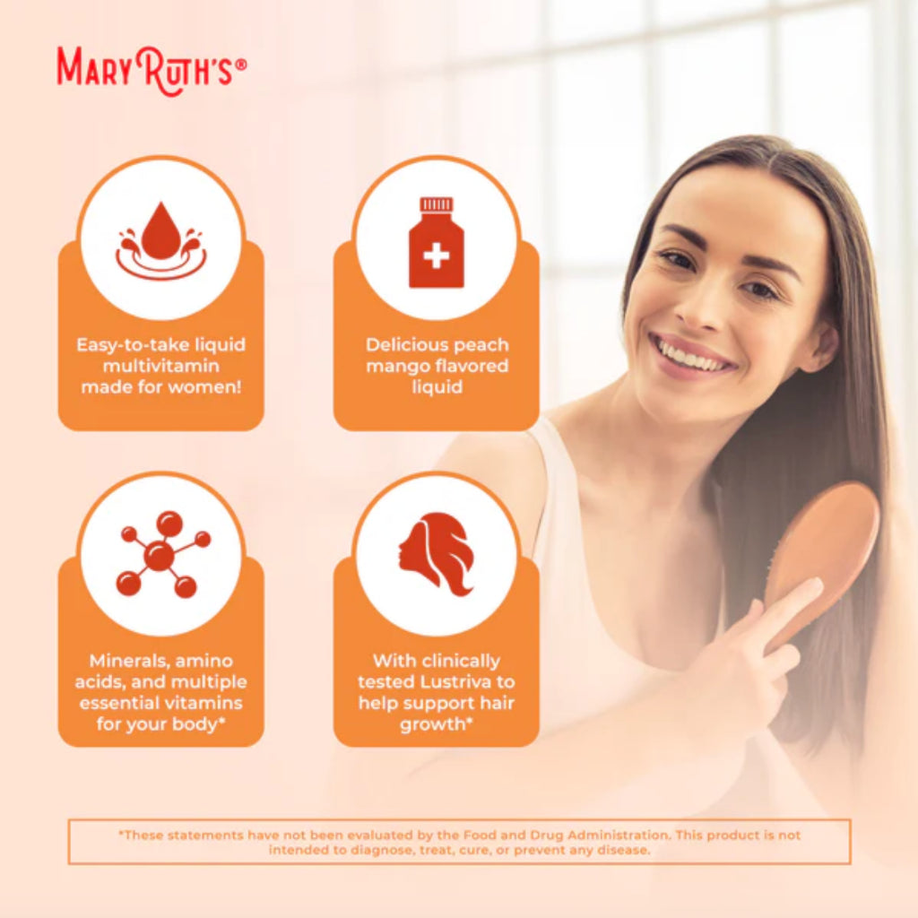 MaryRuth Mary Ruth Liquid Multivitamin + Hair Growth Lustriva Biotin Vitamin B, D