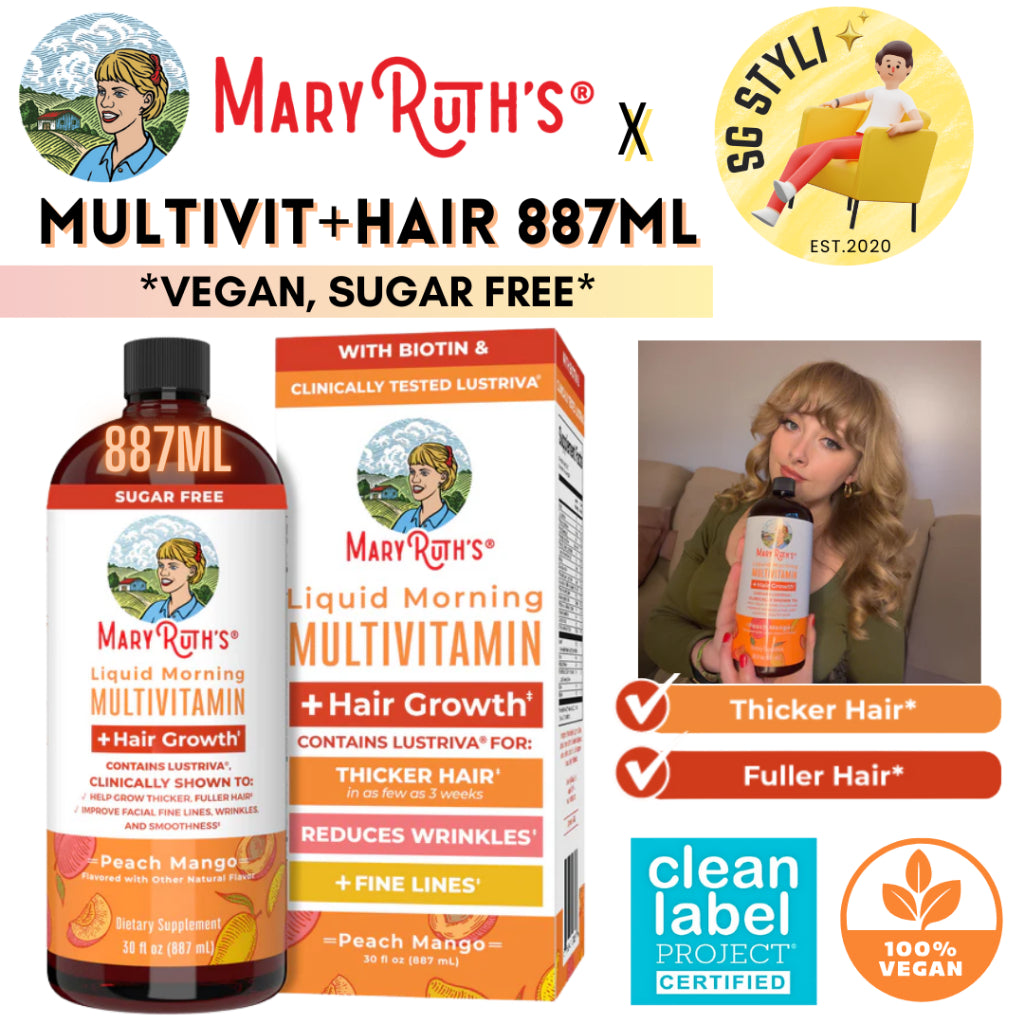 MaryRuth Mary Ruth Liquid Multivitamin + Hair Growth Lustriva Biotin Vitamin B, D