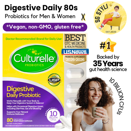 Culturelle Probiotics Daily Digestive 80s Vegan Lactobacillus Rham. GG 10Bil CFU