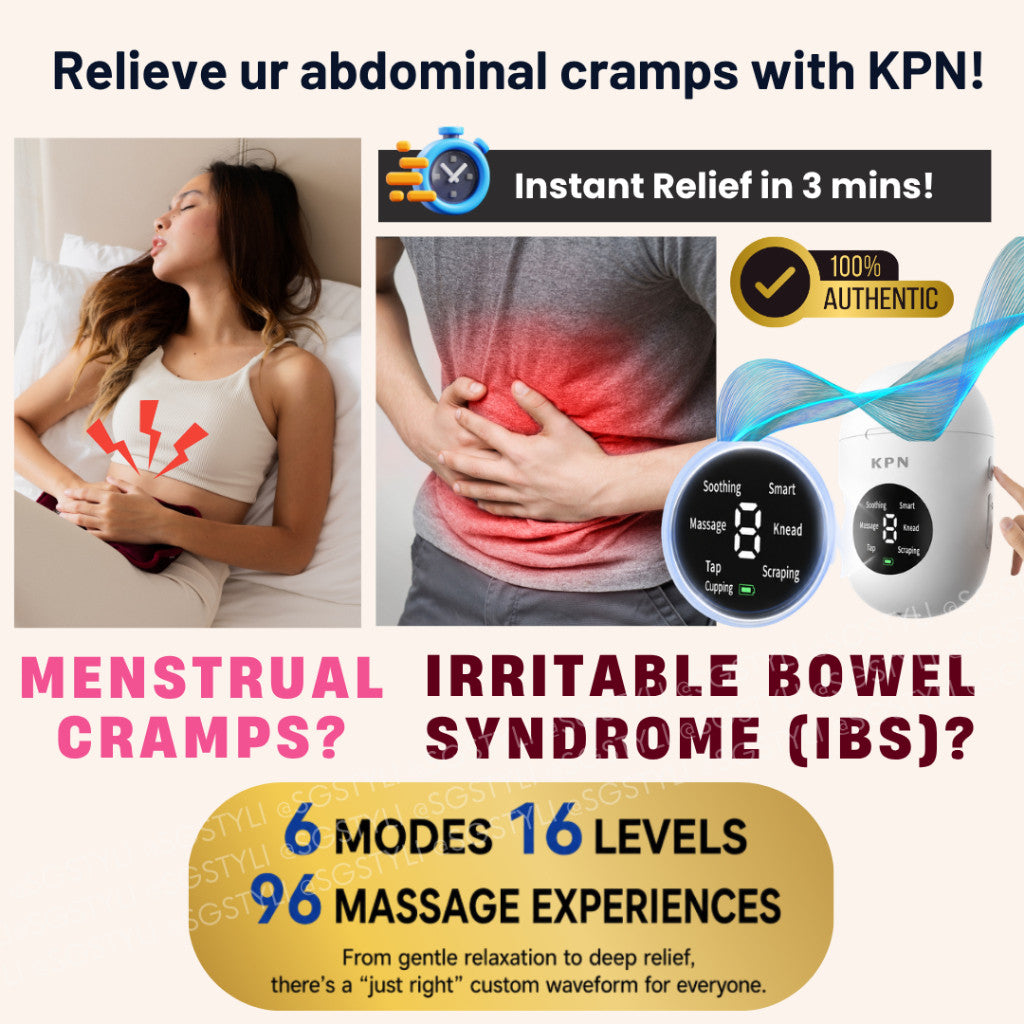 KPN Lowave Deep Massage PRO Device Set for Abdominal Cramps IBS Menstrual Period