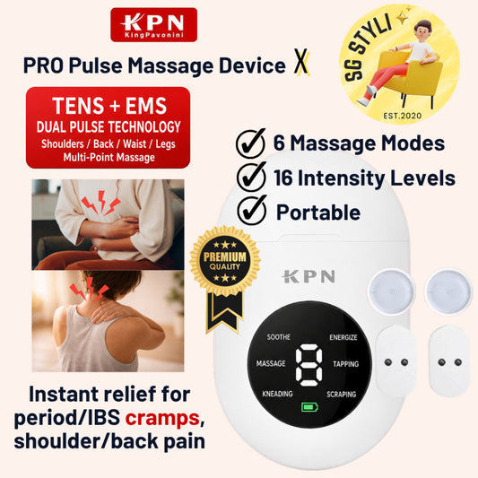 KPN Lowave Deep Massage PRO Device Set for Abdominal Cramps IBS Menstrual Period