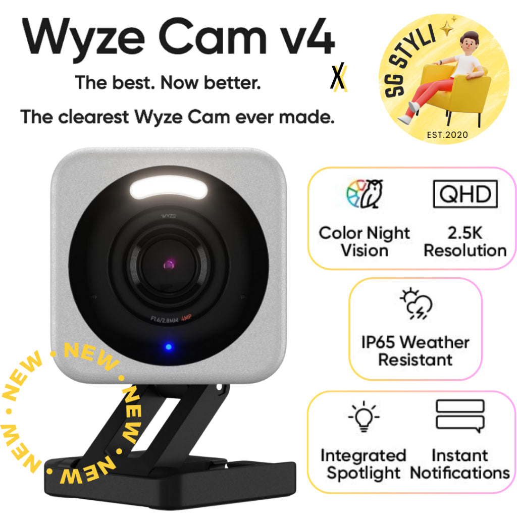 Wyze Cam V4 1080p HD Indoor/Outdoor Video Camera, 2-Way Audio,Night Vision,Alexa