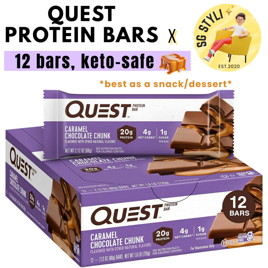 Quest Nutrition Protein 12 Bars Chocolate - Keto Friendly, High Protein